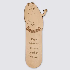 Marque page personnalisé bois gravé - HappyBulle x Barbapapa