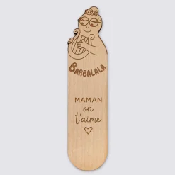 Marque page personnalisé bois gravé - HappyBulle x Barbapapa