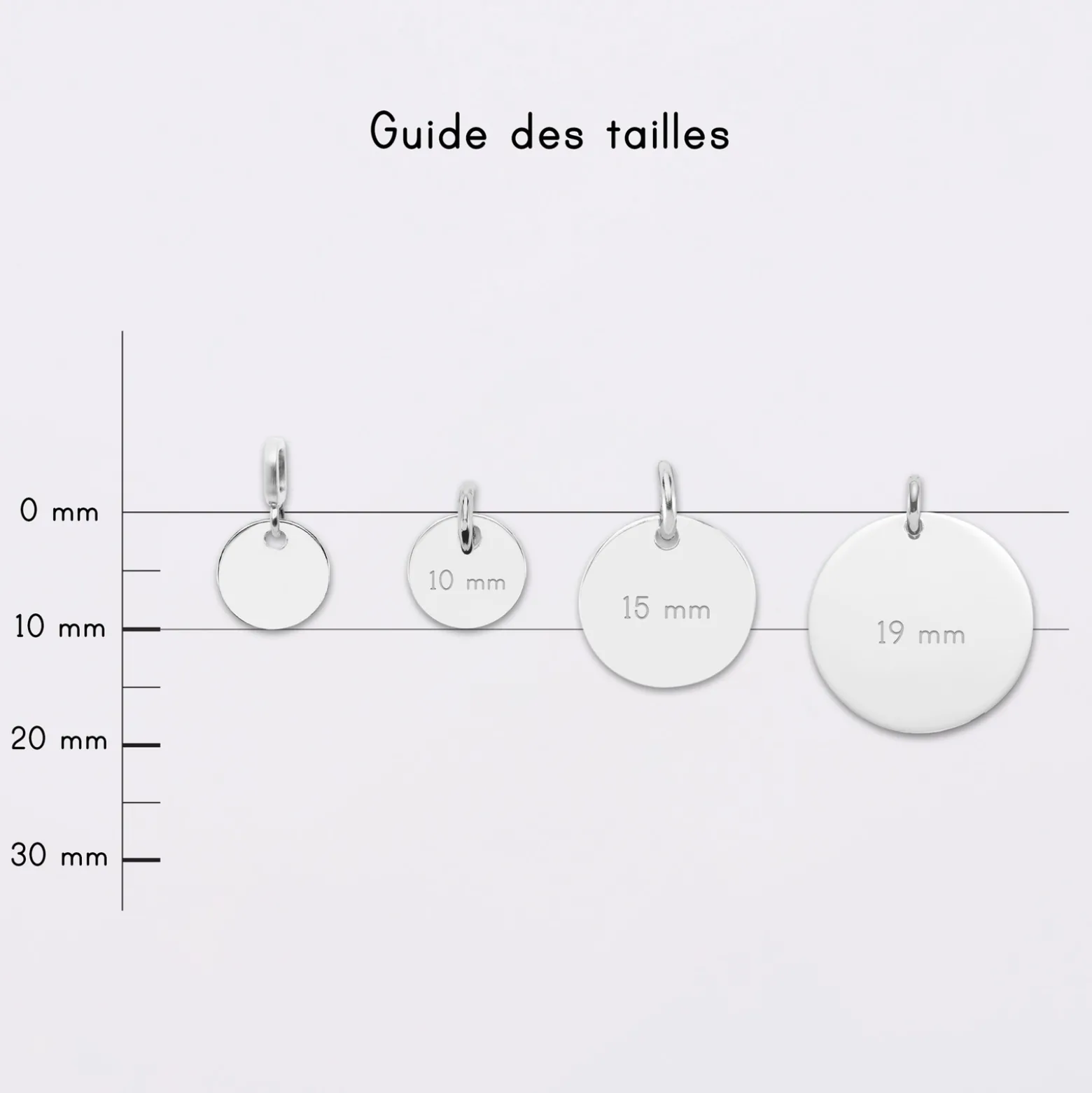 Mini-charm anneau collection Chapitre médaille gravée argent 10 mm