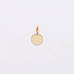 Mini-charm anneau collection Chapitre médaille gravée plaqué or 10 mm