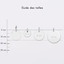 Mini-charm anneau collection Chapitre médaille gravée argent 15 mm