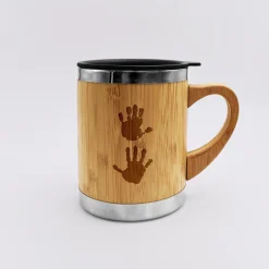 Mug isotherme personnalisé bambou gravé 300 ml