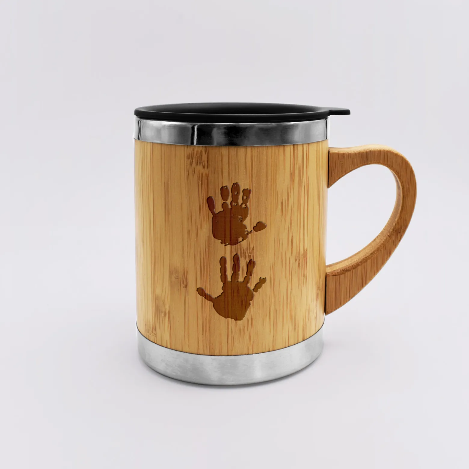 Mug isotherme personnalisé bambou gravé 300 ml