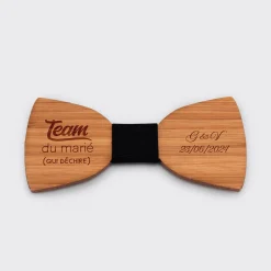 Noeud papillon EVG personnalisé gravé bois classique