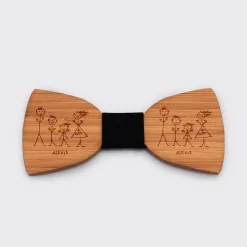 Noeud papillon personnalisé gravé bois classique