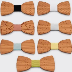 Noeud papillon personnalisé gravé bois slim