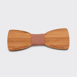 Noeud papillon personnalisé gravé bois slim
