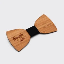 Noeud papillon Témoin homme personnalisé gravé bois classique