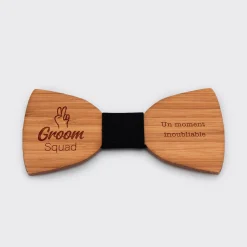 Noeud papillon Témoin homme personnalisé gravé bois classique