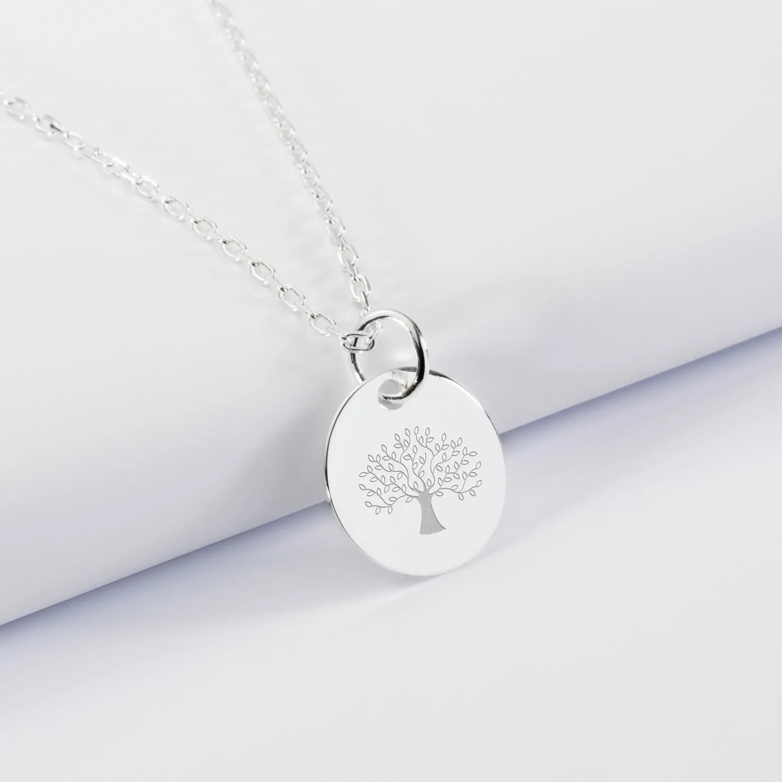 Pendentif baptême enfant personnalisé médaille gravée argent 15 mm