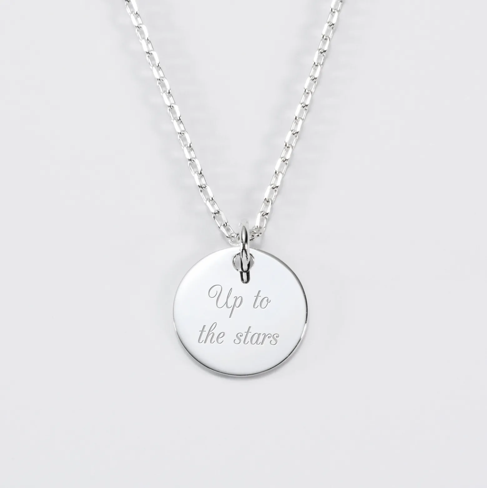 Pendentif baptême enfant personnalisé médaille gravée argent 15 mm