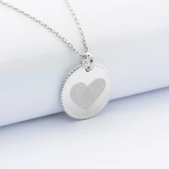 Pendentif bohème personnalisé médaille gravée argent 19 mm