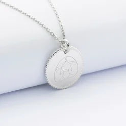 Pendentif bohème personnalisé médaille gravée argent 19 mm