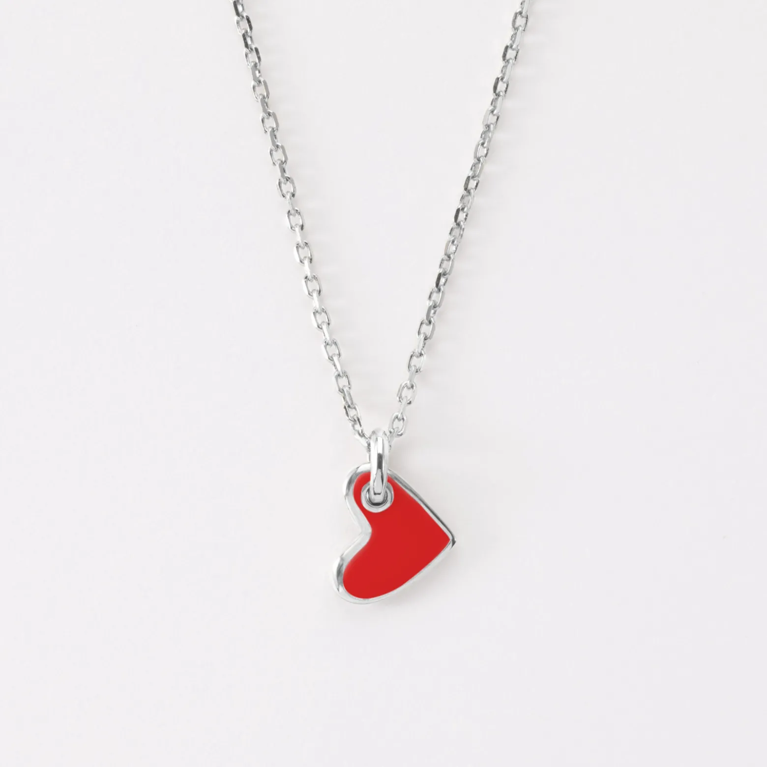 Pendentif coeur email argent 10 mm