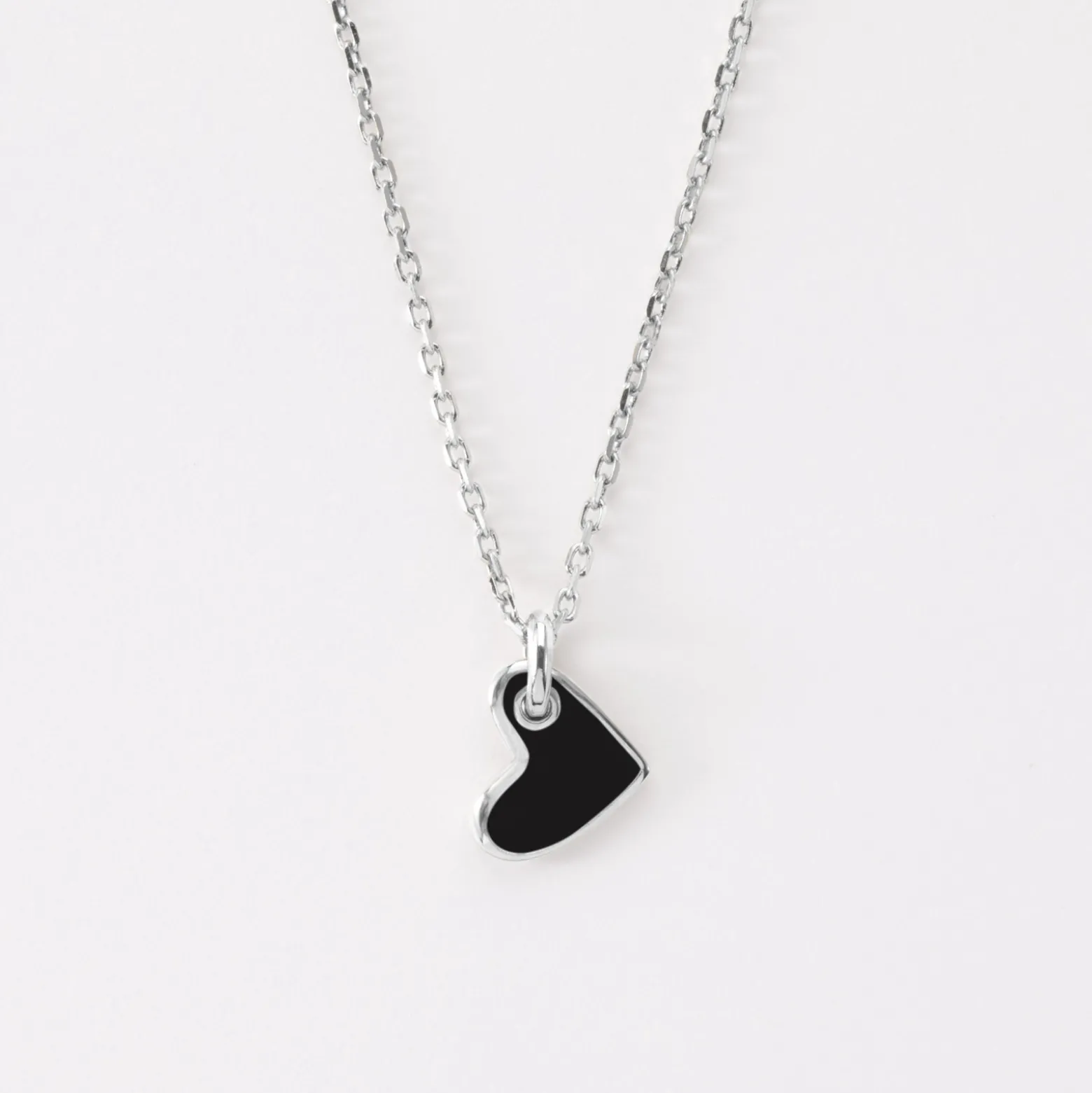 Pendentif coeur email argent 10 mm