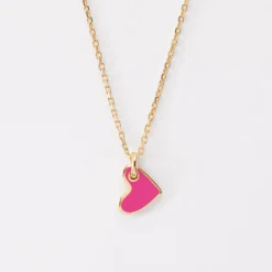 Pendentif coeur email plaqué or 10 mm