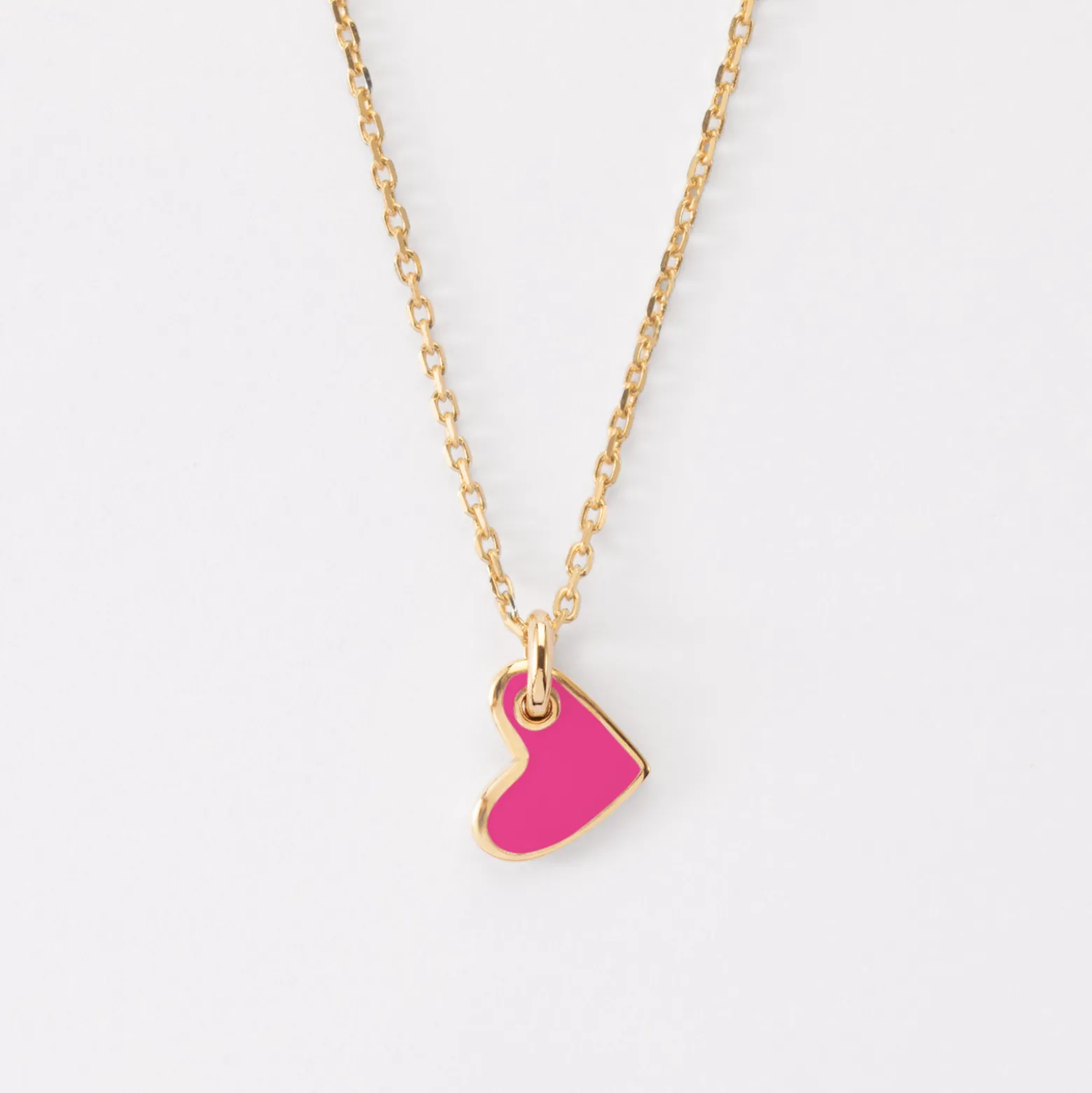 Pendentif coeur email plaqué or 10 mm