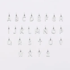Pendentif colombe argent 18 mm et breloque lettre initiale 5 mm