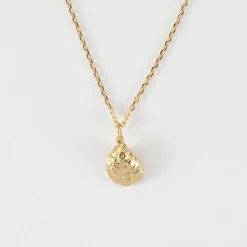 Pendentif coquillage perle blanche plaqué or 12 mm