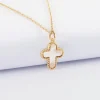 Pendentif croix nacre plaqué or 16 mm