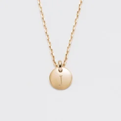 Pendentif enfant initiale personnalisé médaille gravée plaqué or 10 mm