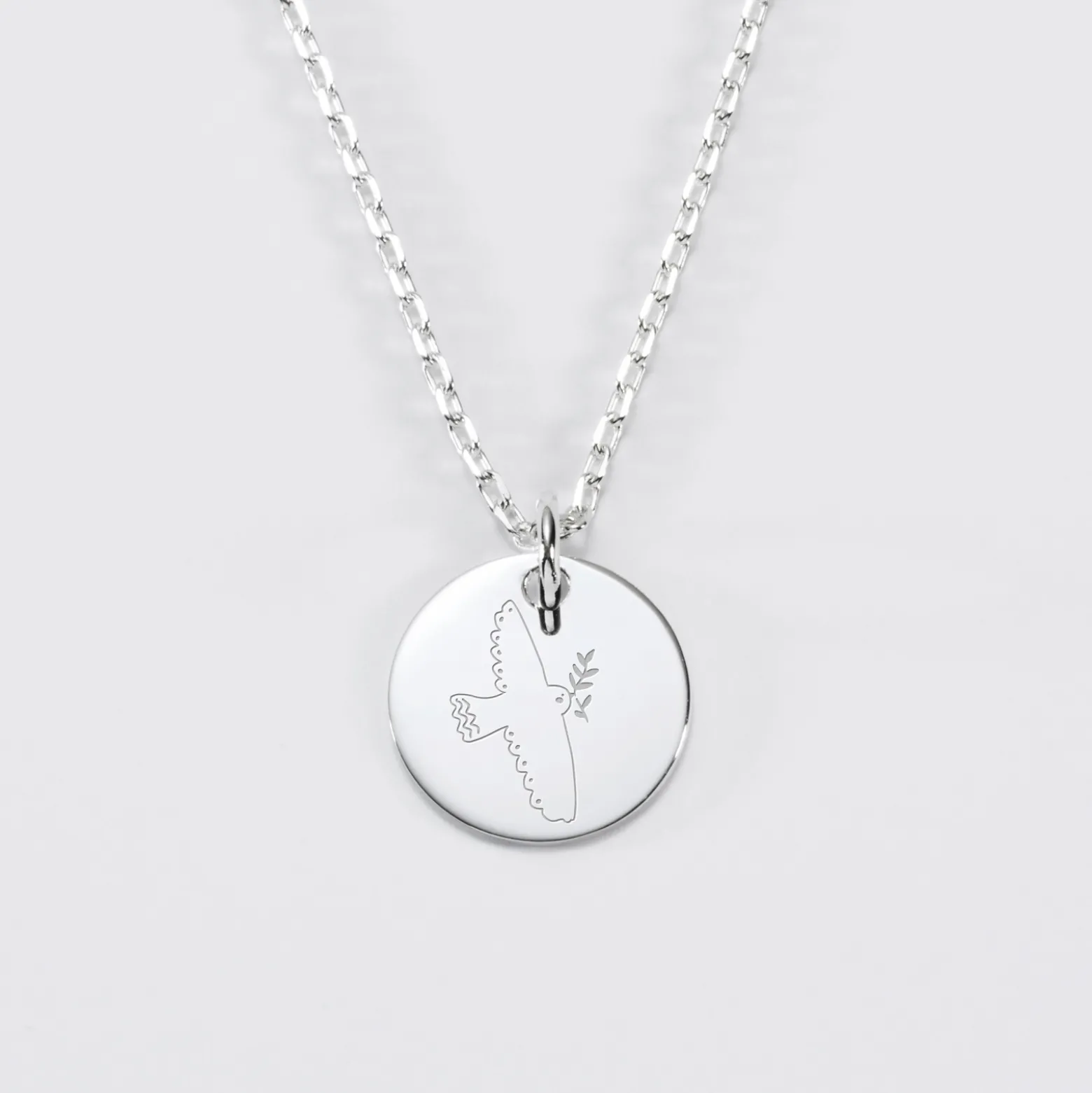 Pendentif enfant personnalisé médaille gravée argent 15 mm - HappyBulle x MyLovelyThing
