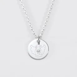 Pendentif enfant personnalisé médaille gravée argent 15 mm - HappyBulle x MyLovelyThing