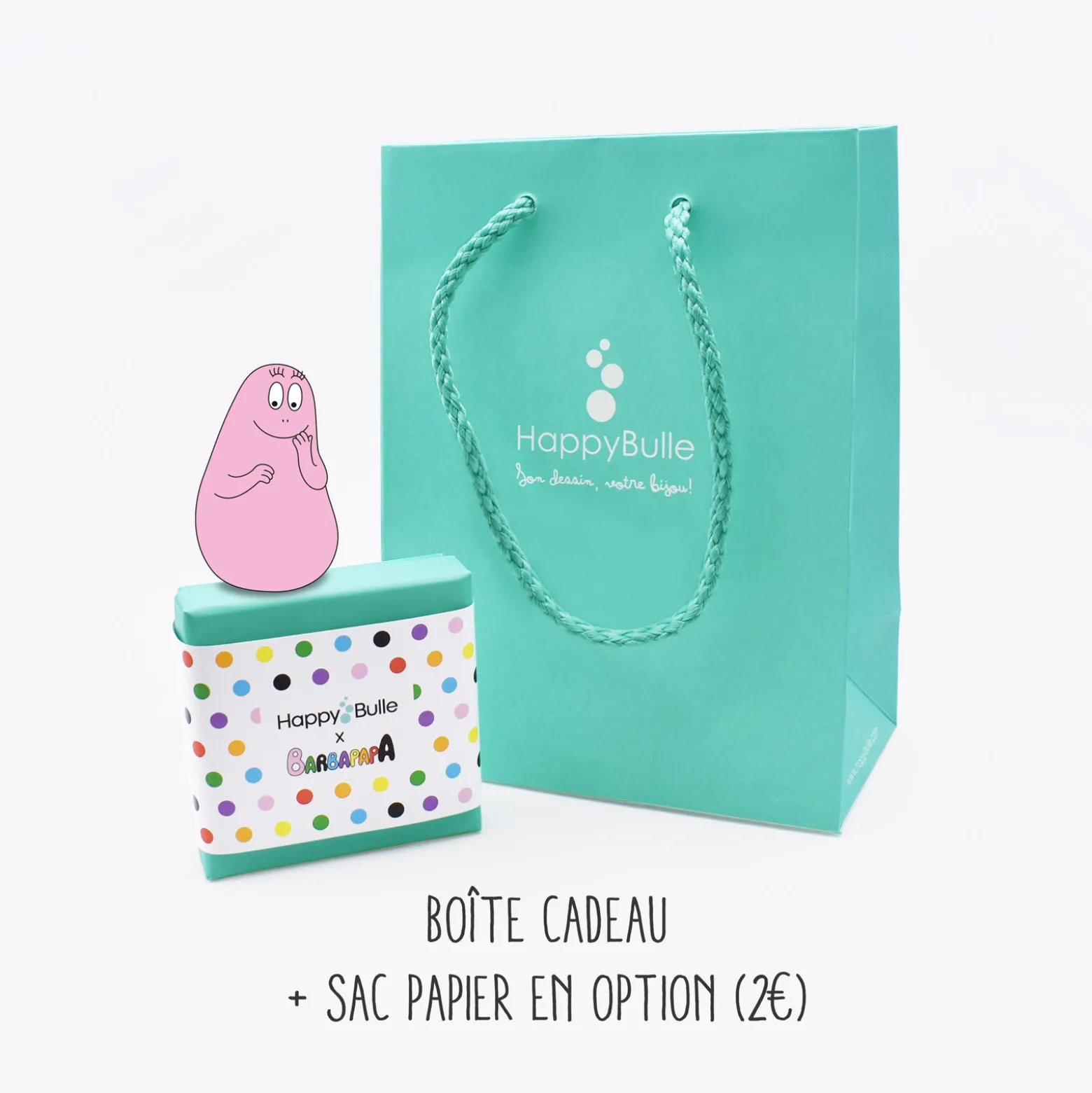 Pendentif enfant personnalisé médaille gravée argent dormeuse étoile 20x20 - HappyBulle x Barbapapa