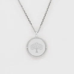Pendentif enfant personnalisé médaille réversible contour tressé Eternelle gravée argent 18 mm