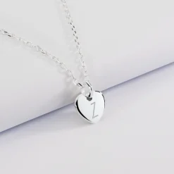 Pendentif enfant personnalisé initiale médaille gravée argent coeur 10 mm