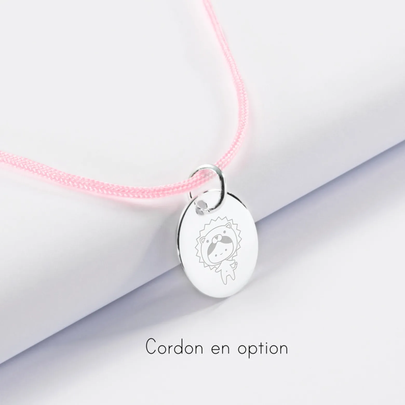 Pendentif enfant personnalisé initiale médaille gravée argent coeur 10 mm