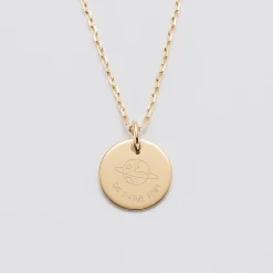 Pendentif enfant personnalisé médaille gravée plaqué or 15 mm - Edition spéciale KIDS