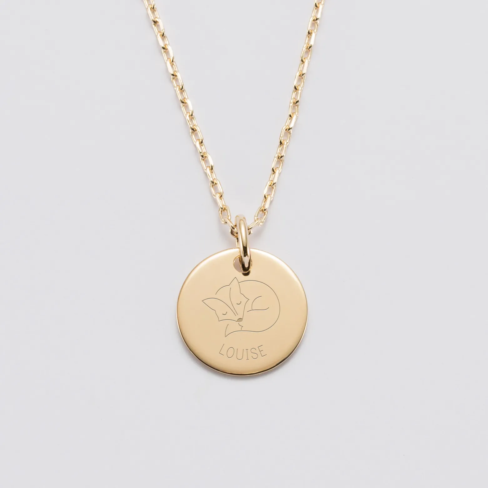 Pendentif enfant personnalisé médaille gravée plaqué or 15 mm - Edition spéciale KIDS