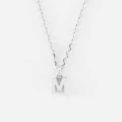 Pendentif enfant personnalisé médaille argent lettre initiale 5 mm