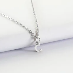 Pendentif enfant personnalisé médaille argent lettre initiale 5 mm