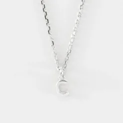 Pendentif enfant personnalisé médaille argent lettre initiale 5 mm
