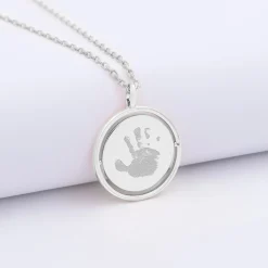 Pendentif enfant personnalisé médaille réversible Eternelle gravée argent 18 mm