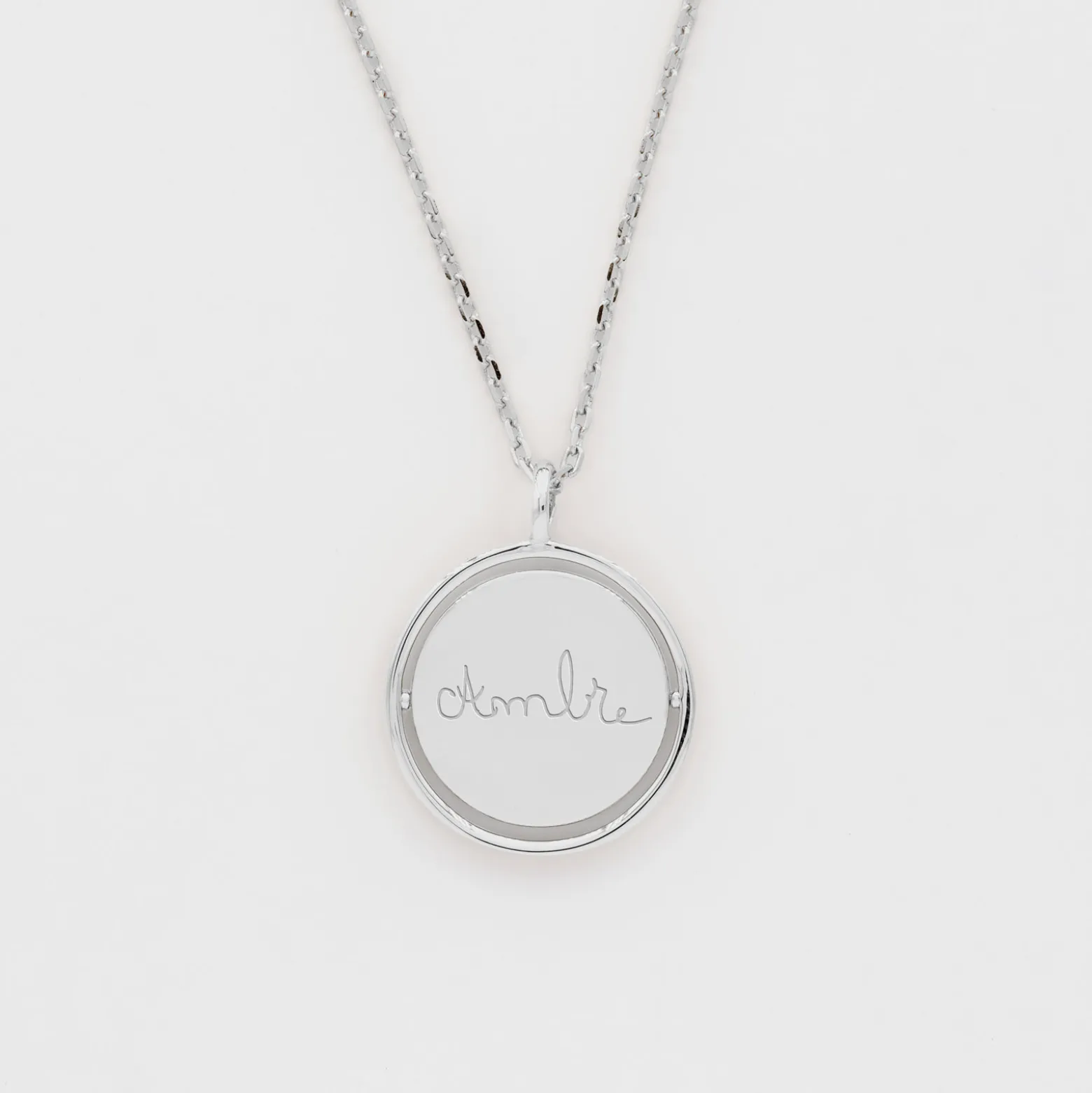 Pendentif enfant personnalisé médaille réversible Eternelle gravée argent 18 mm