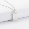 Pendentif enfant personnalisé médaille gravée martelée argent rectangle 17x11 mm - Nos petits imparfaits