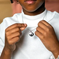 Pendentif enfant personnalisé médaille gravée argent 15 mm