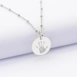Pendentif enfant personnalisé médaille gravée argent 15 mm
