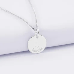 Pendentif enfant personnalisé coeur estampillé argent 15 mm - HappyBulle x Atelier Wagram