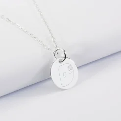 Pendentif enfant personnalisé médaille gravée argent 15 mm - Happybulle x Barbapapa