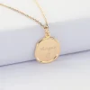 Pendentif enfant personnalisé médaille cachet gravée plaqué or 17 mm