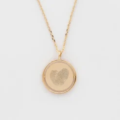 Pendentif enfant personnalisé médaille réversible Eternelle gravée plaqué or 18 mm - HappyBulle x Capucine