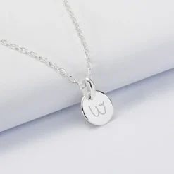 Pendentif enfant personnalisé initiale médaille gravée argent 10 mm