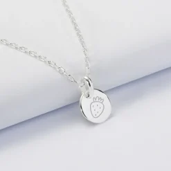 Pendentif enfant personnalisé initiale médaille gravée argent 10 mm