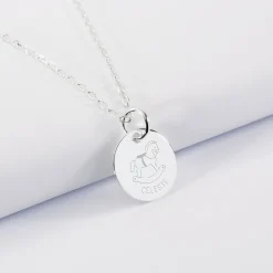 Pendentif enfant personnalisé médaille gravée argent 15 mm - Edition spéciale KIDS