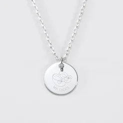 Pendentif enfant personnalisé médaille gravée argent 15 mm - Edition spéciale KIDS