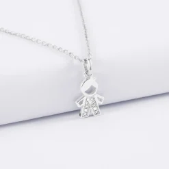 Pendentif enfant petit garçon scintillant argent 12 mm